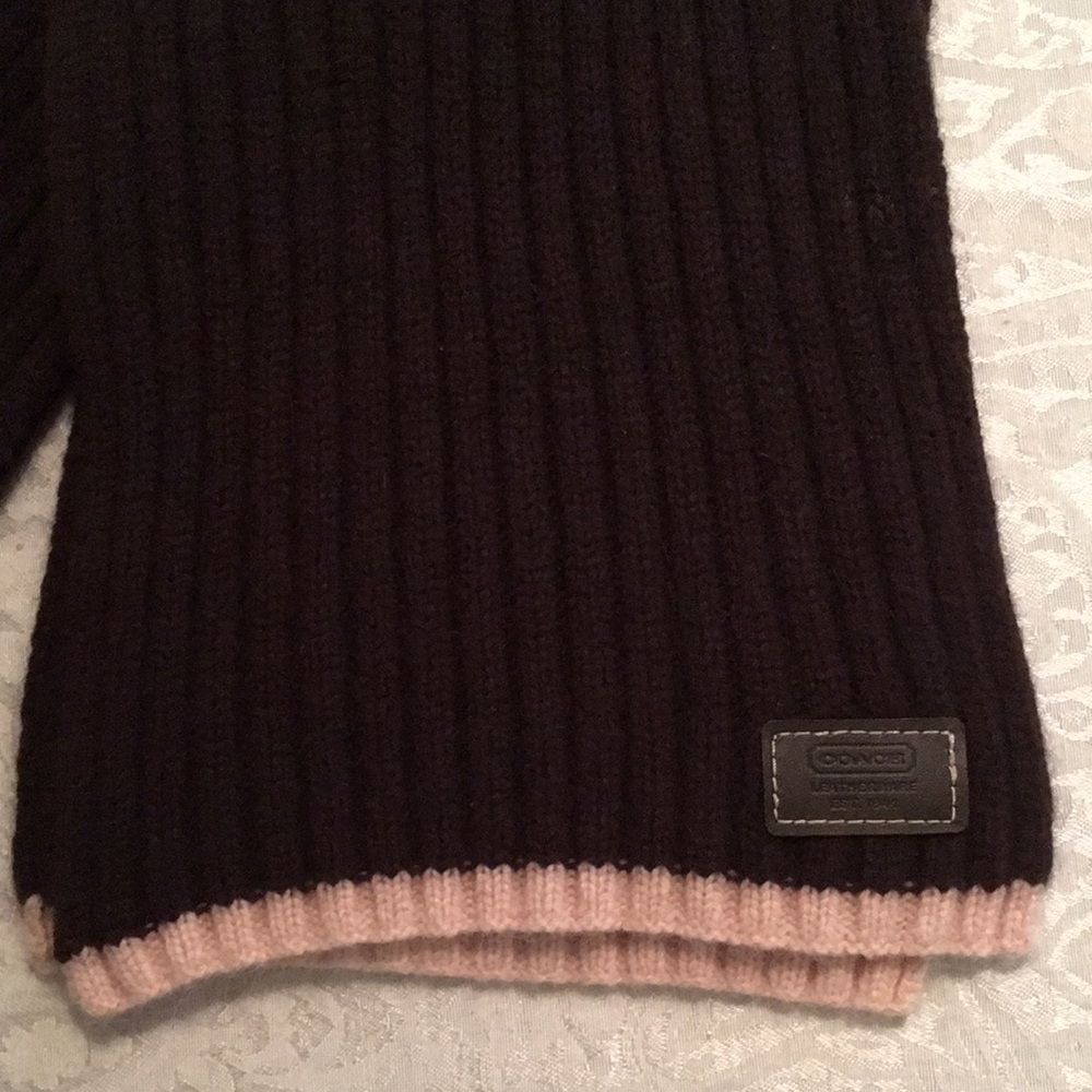 Coach wool angora and cashmere blend knit scarf